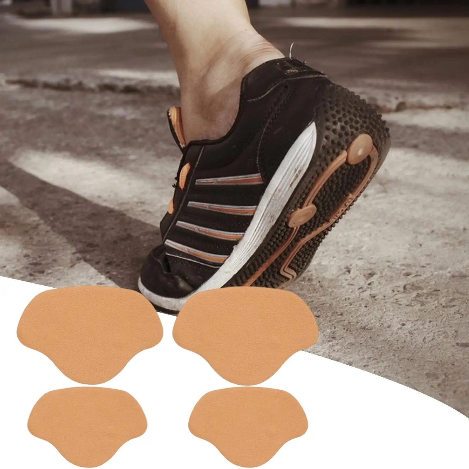 Protectores de talón para zapatos, 4 piezas, parche autoadhesivo para reparación de zapatos, utensilios para el hogar para Fitness, deportes, correr, adolescentes, atletas, hogar - imagen 5