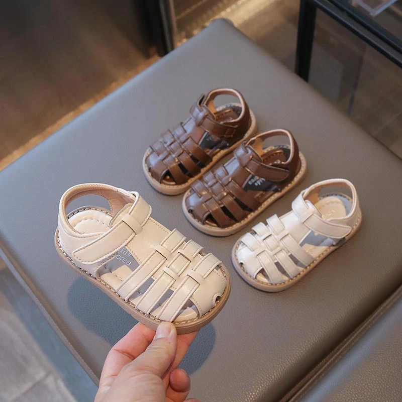 Sandalias de playa para niños, sandalias de verano para bebés, recortes, zapatos de princesa para niños pequeños, zapatos antideslizantes de suela blanda para bebés