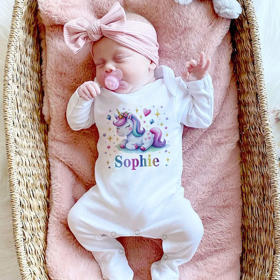 Body personalizado para bebé, pelele de unicornio con nombre, traje para recién nacido, regalo para Baby Shower, pijama para niñas