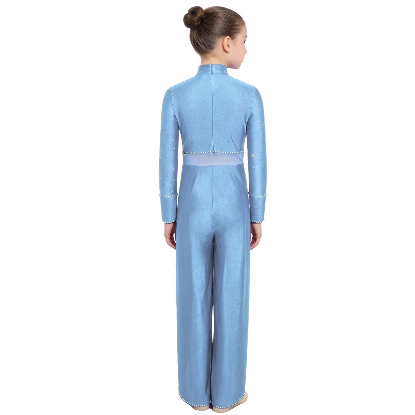 Mono de ballet con pedrería para niña – Maillot de danza elegante - imagen 2