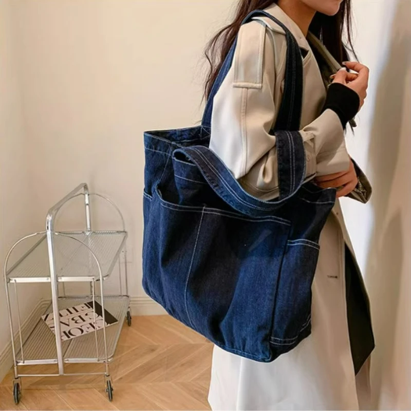 Bolso vaquero grande para mamá – ideal viaje, estudio y compras - imagen 5