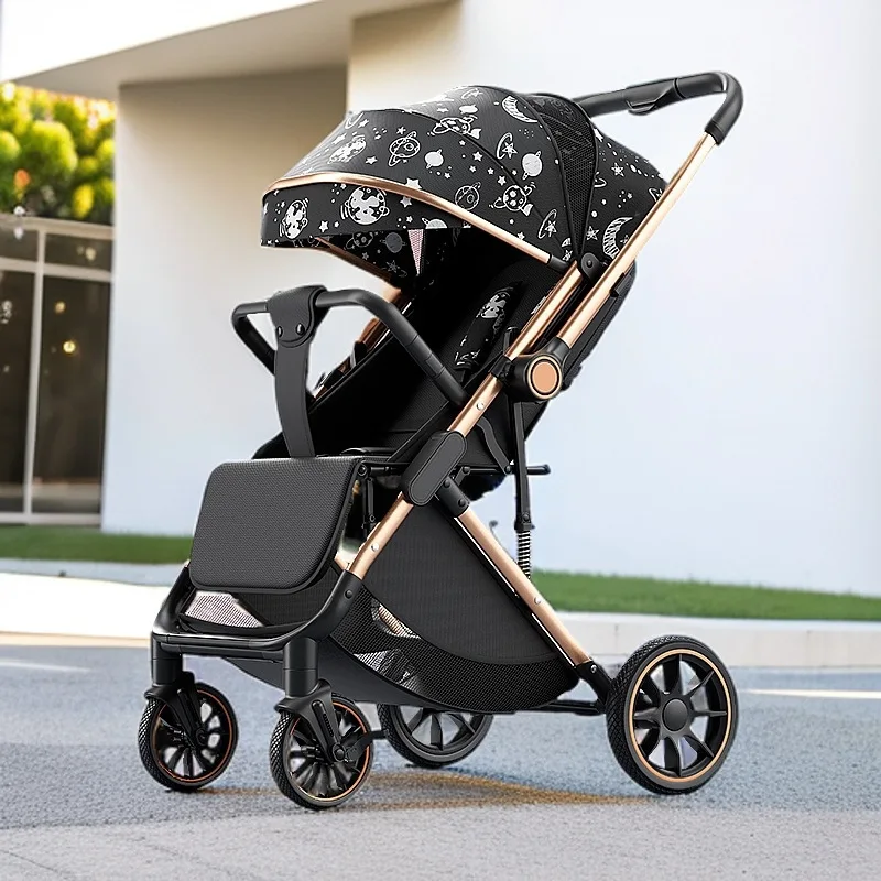 Nuevo modelo bidireccional plegable ligero para recién nacidos con paisaje alto que promueve los cochecitos de bebé pueden sentarse o acostarse para caminar al bebé - imagen 2