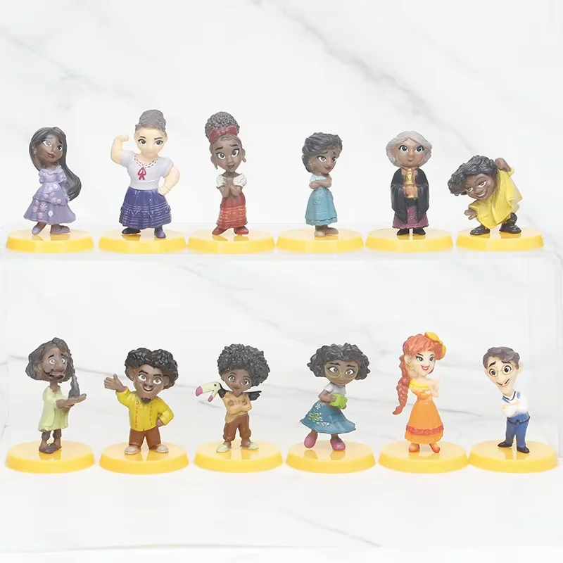 12 unids/set Disney Encanto Mirabel Luisa 4,5 cm versión Q figuras de acción Mini muñecas juguetes para niños modelo para regalo de niños
