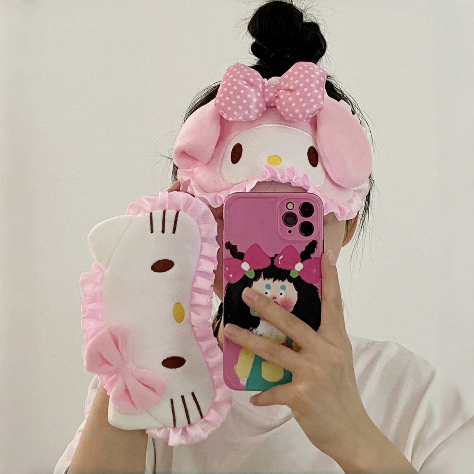 Precioso parche en el ojo My Melody Kawaii Hello Kitty con los ojos vendados Lolita Girl Nap viaje sombra de ojos opaca regalos