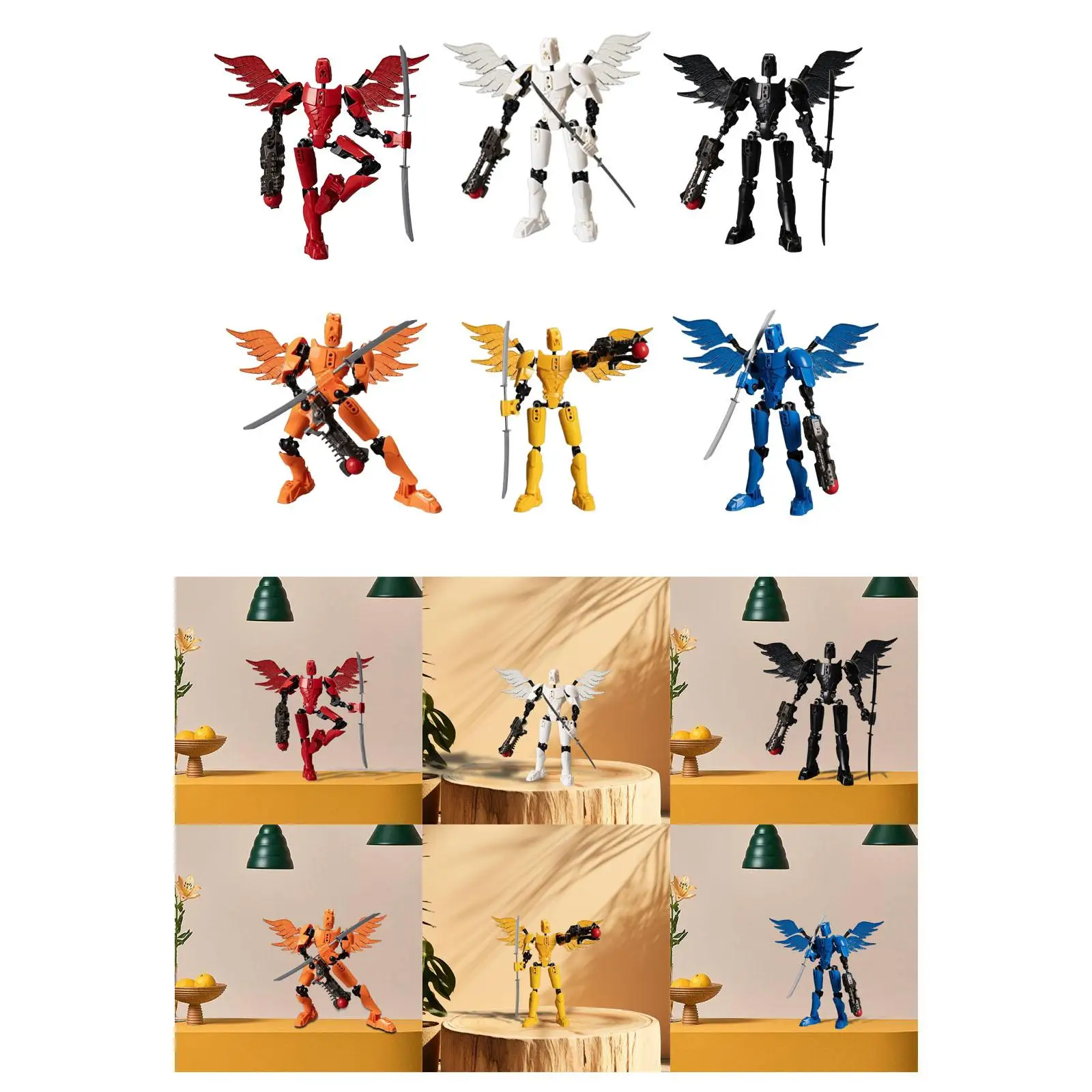 Movable 13 Jointed Action Figure Flexible Body Collectible with Accessories Model Action Robot Man Body for Collection DIY
