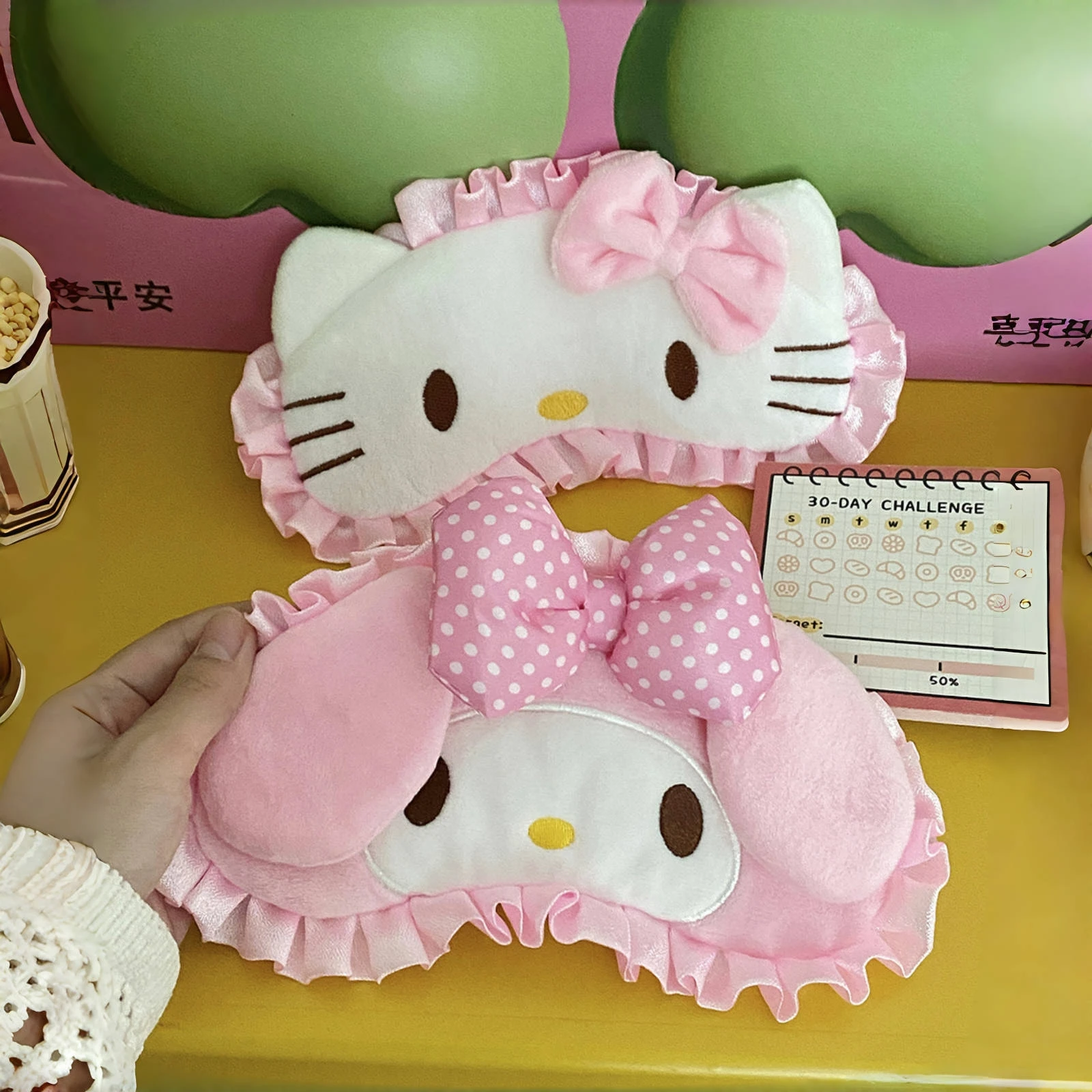 Precioso parche en el ojo My Melody Kawaii Hello Kitty con los ojos vendados Lolita Girl Nap viaje sombra de ojos opaca regalos - imagen 3