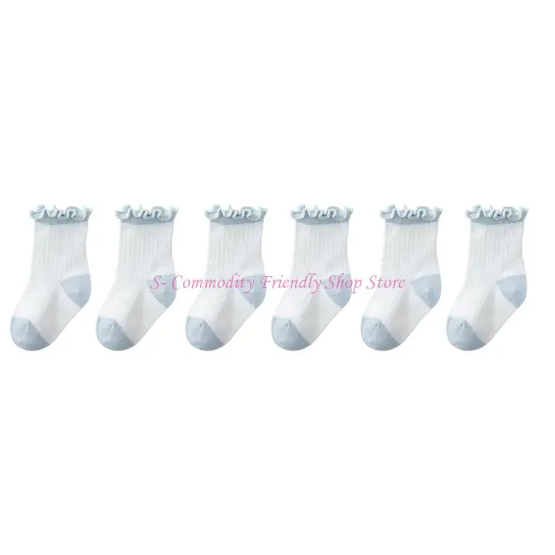 85ae 3 pares algodón transpirable para niños 0 a 5 años puños estirables calcetines tobillo juego verano esencial - imagen 3