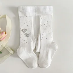 Pantis finos niña con diamante blanco para primavera y otoño