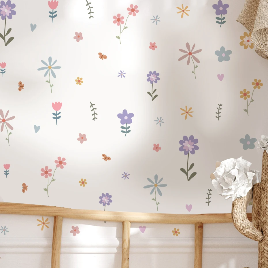 Pegatinas de pared flores para habitación infantil – Vinilos guardería - imagen 3