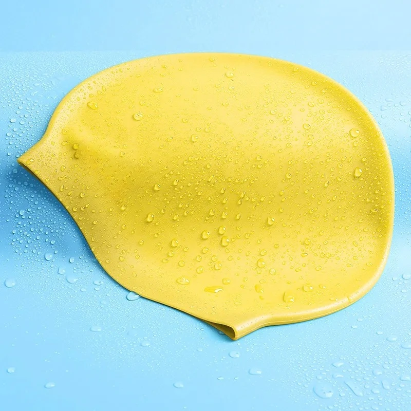 Gorros de natación de silicona impermeables para hombres y mujeres, gorro de piscina de alta elasticidad y Flexible para proteger los oídos, para adultos, niños, niñas y niños - imagen 3