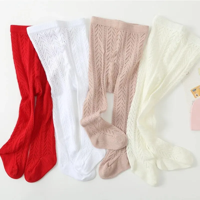 Medias de malla caladas para niñas pequeñas, ropa de rejilla, estilo español, pantimedias de fondo fino, Verano - imagen 4