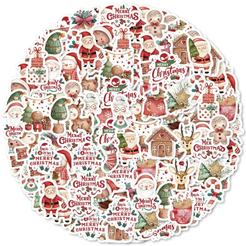 45 unids/lote de pegatinas de papelería Kawaii, pegatinas decorativas para diario de Feliz Navidad, pegatinas artesanales DIY para álbum de recortes - imagen 2
