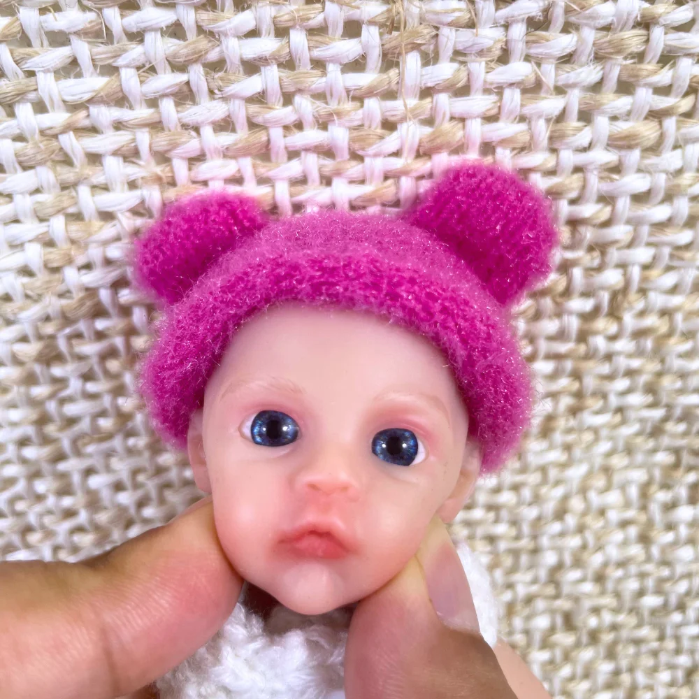 Muñeca Reborn de silicona totalmente lisa de 6 pulgadas y 15CM para niña, cuerpo lavable, cuerpo suave realista, Micro regalo de Navidad Preemie - imagen 4