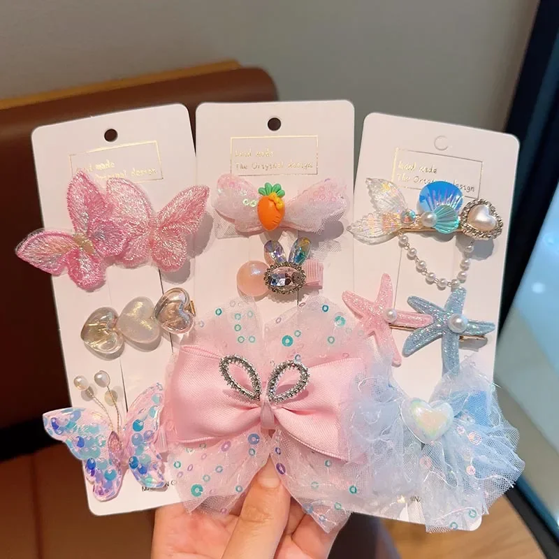 Horquilla marina para el pelo de bebé con corona de mariposa - imagen 2
