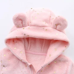 Mameluco polar con sombrero para otoño-invierno, estrellas cálido