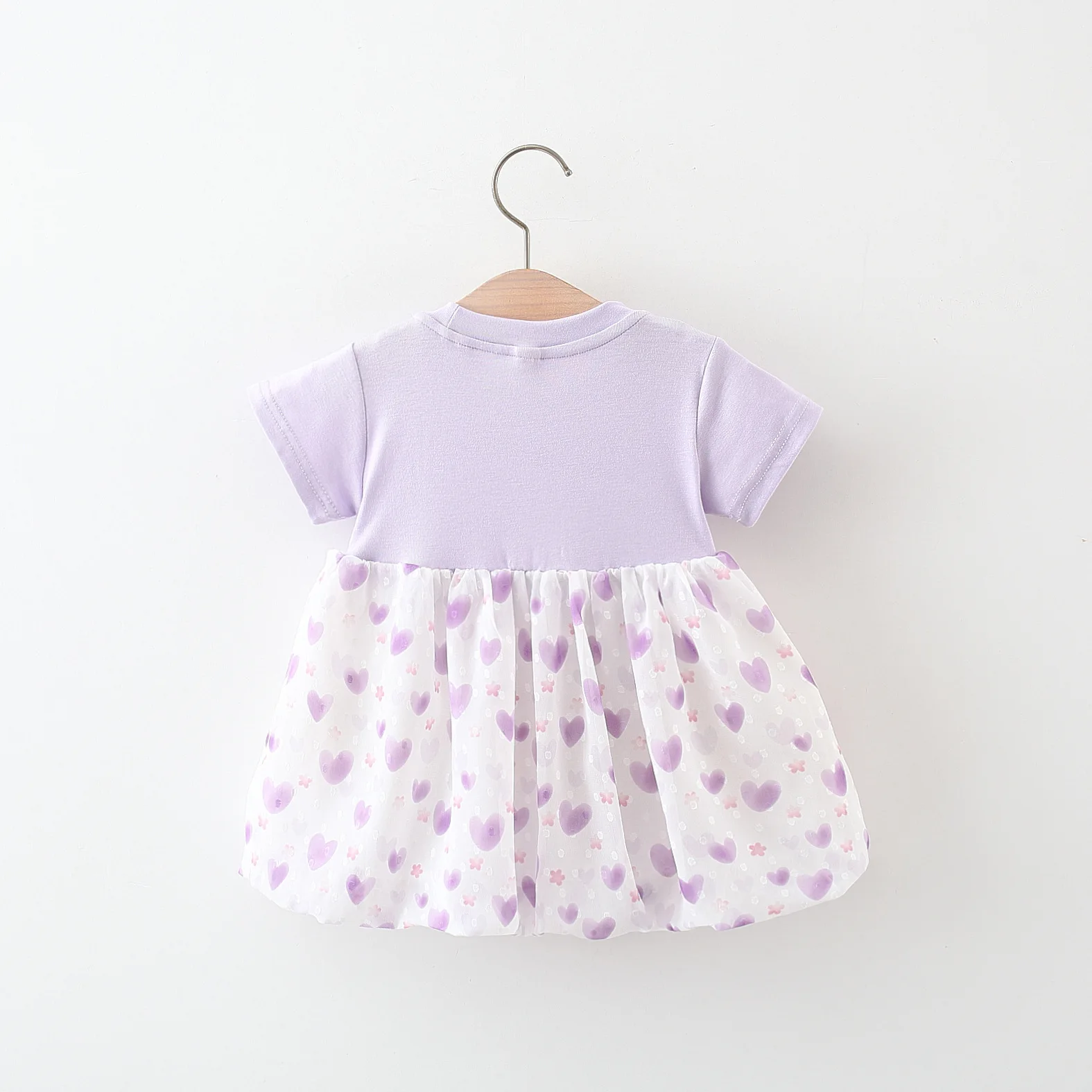 2025 vestidos infantiles para niñas, ropa de Boutique, moda coreana, bonito lazo de princesa, vestido de manga corta de malla de algodón para niños pequeños B120 - imagen 4