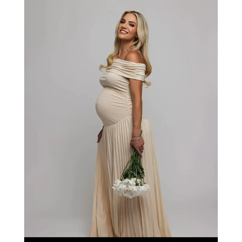 Vestido premamá sin mangas para sesiones de fotos y baby shower - imagen 2
