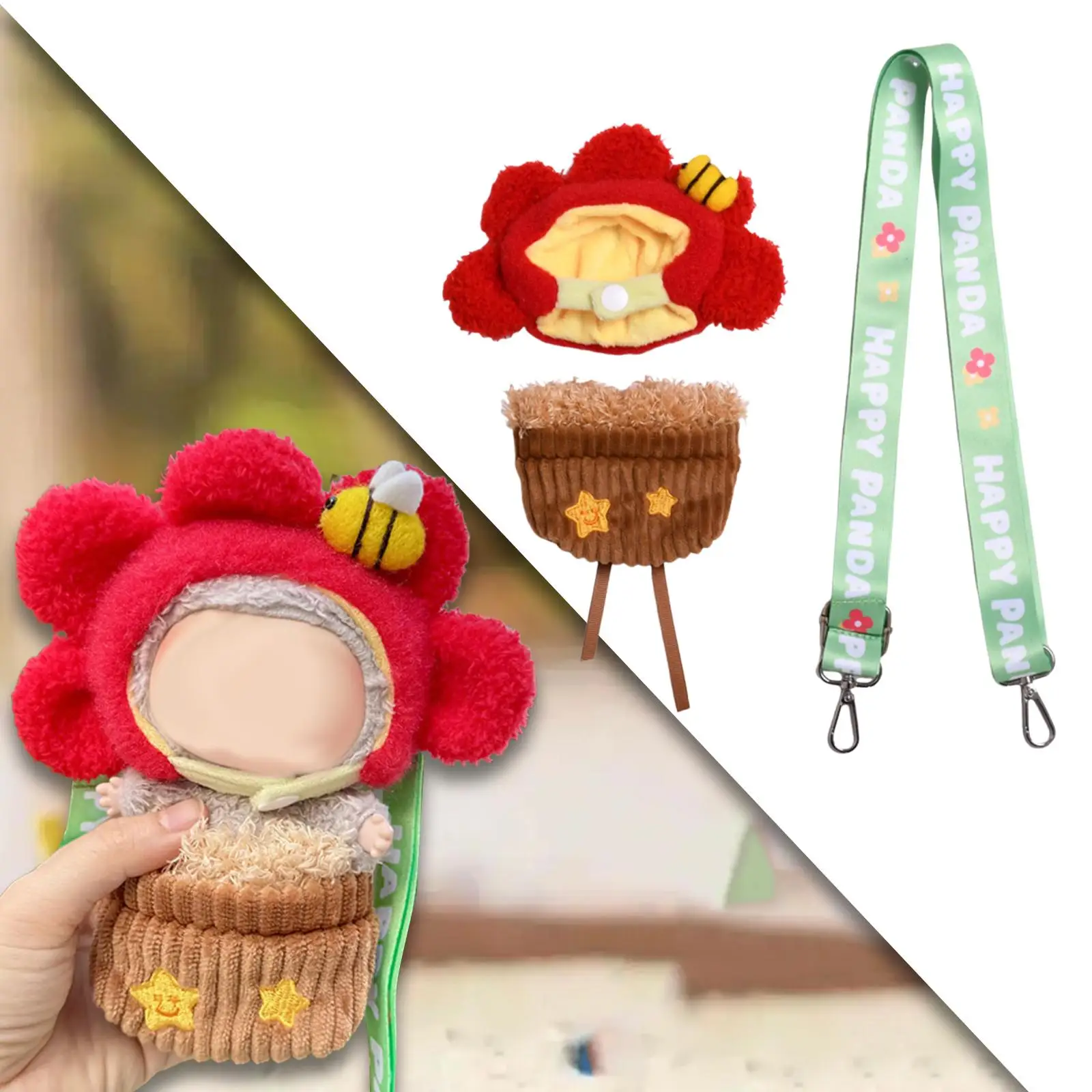 15cm Plush Doll Clothes Bag Photo Props Comfortable Potted Shape Plush Doll Accessories Fashion Doll Suit Doll Outifit Cartoon