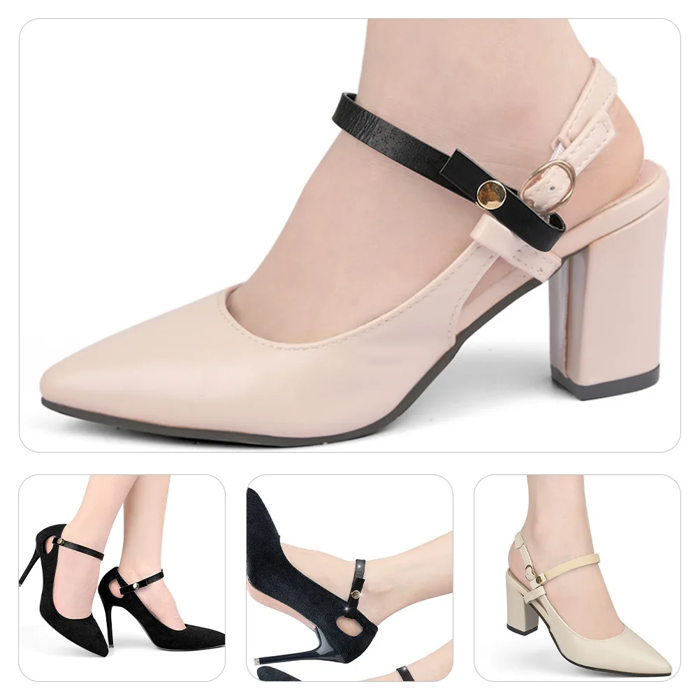 4 pares de correas de tobillo desmontables con hebilla de zapato, correas de repuesto antideslizantes de diseño Simple para zapatos de tacón alto para mujer - imagen 4