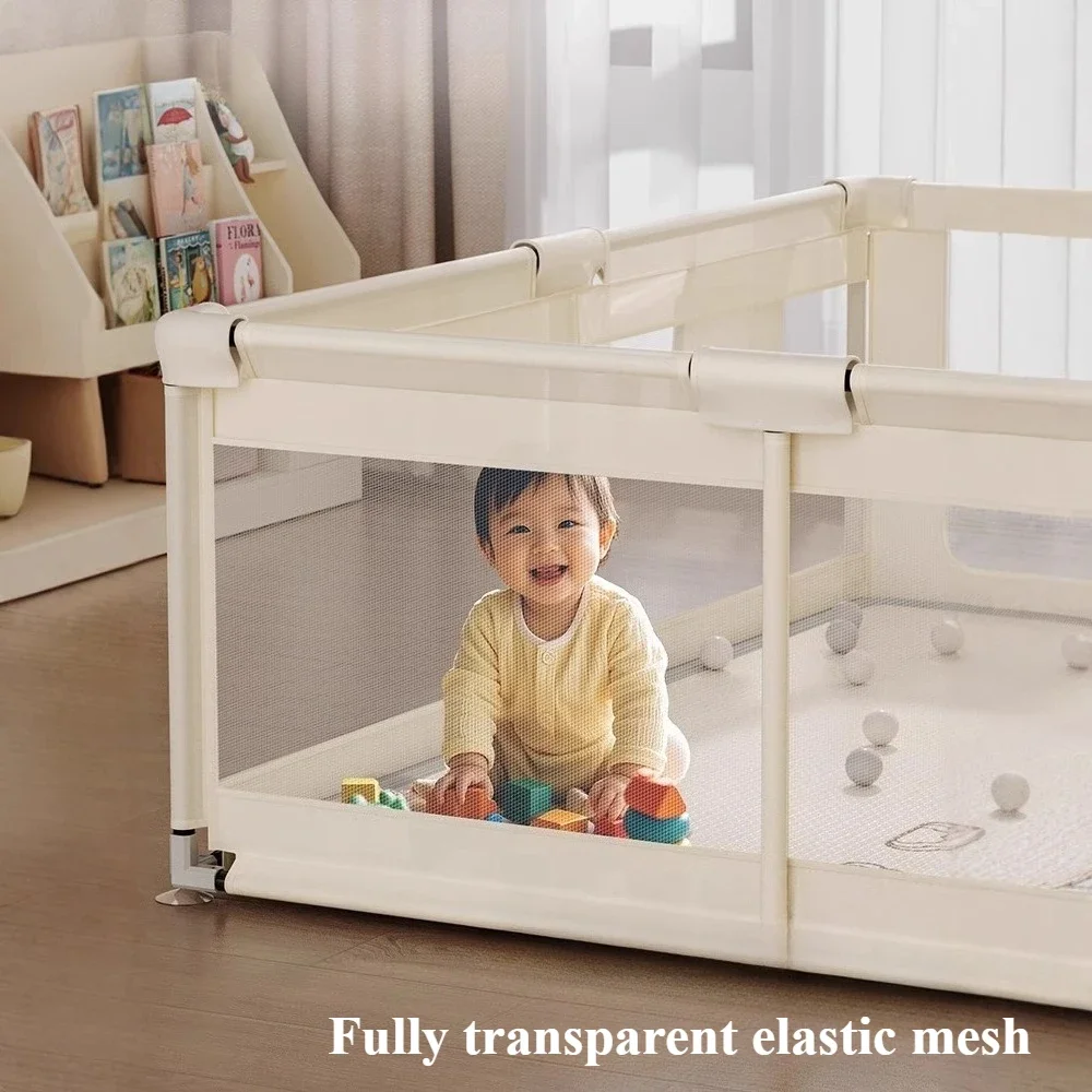 IMBABY Castillo de parque infantil para bebés, valla de actividades de tela grande para niños, patio de juegos de alta calidad con diseño seguro y plegable - imagen 3