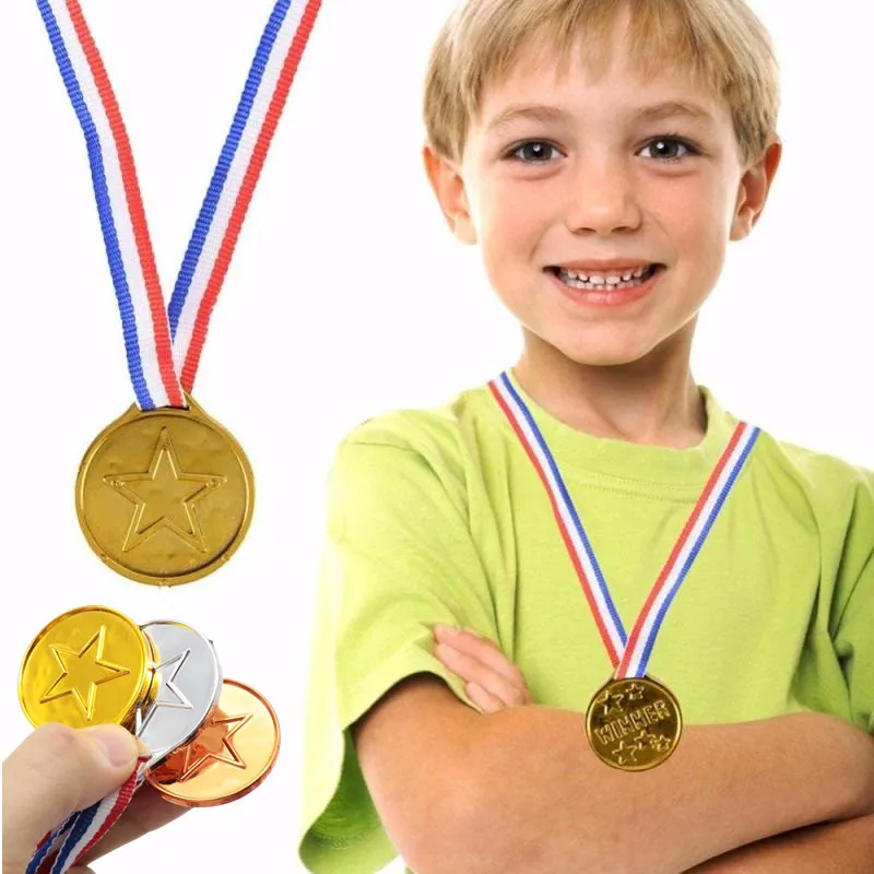 Medallas de plástico para niños, 20 piezas, oro, plata y bronce, premio ganador, competición deportiva, talento, Shcool, regalos de recompensa para niños - imagen 2