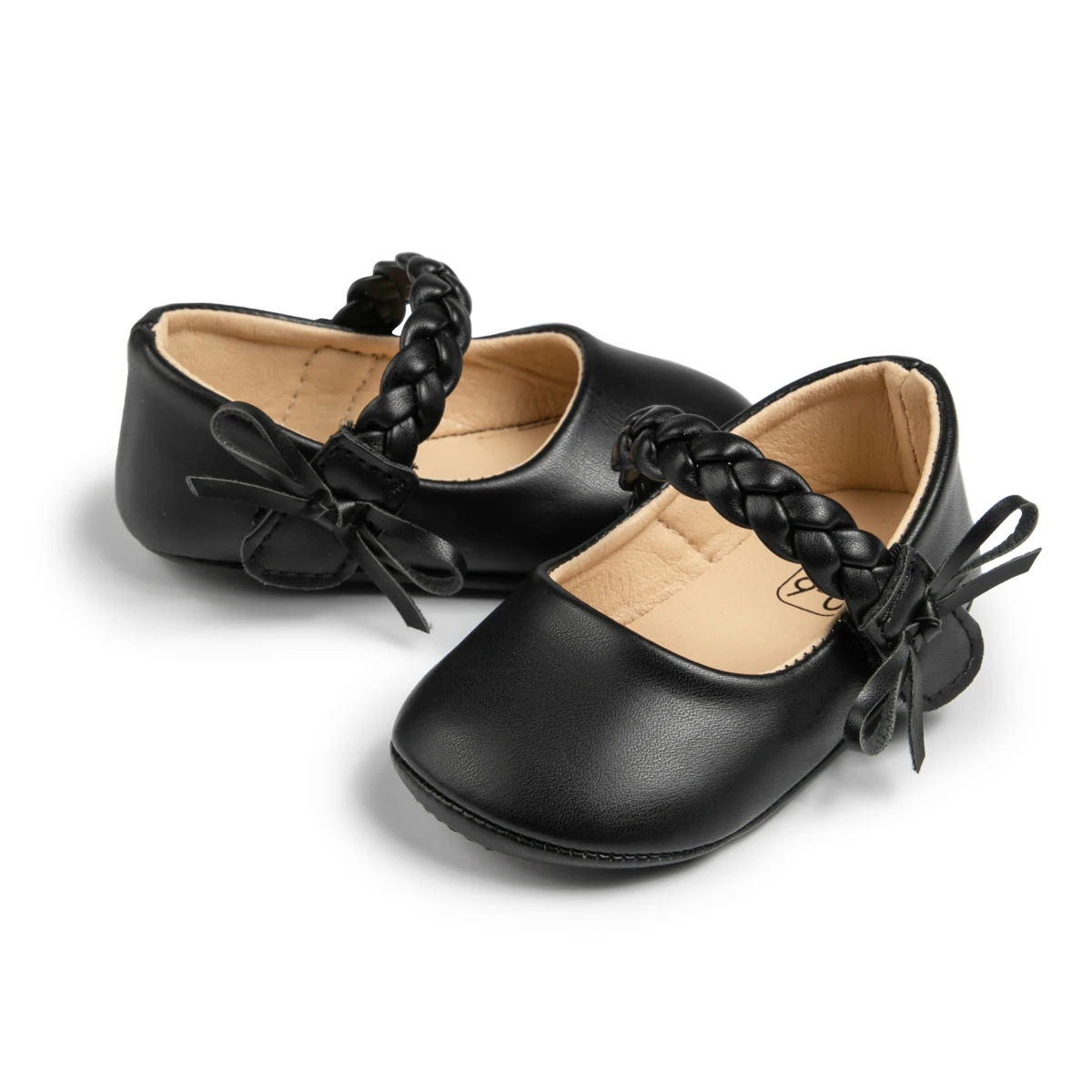 Zapatos de cuero de Color sólido para bebé, vestido de Boda de Princesa con lazo, zapatos para caminar, suela antideslizante suave de goma, primeros caminantes para niños pequeños - imagen 4