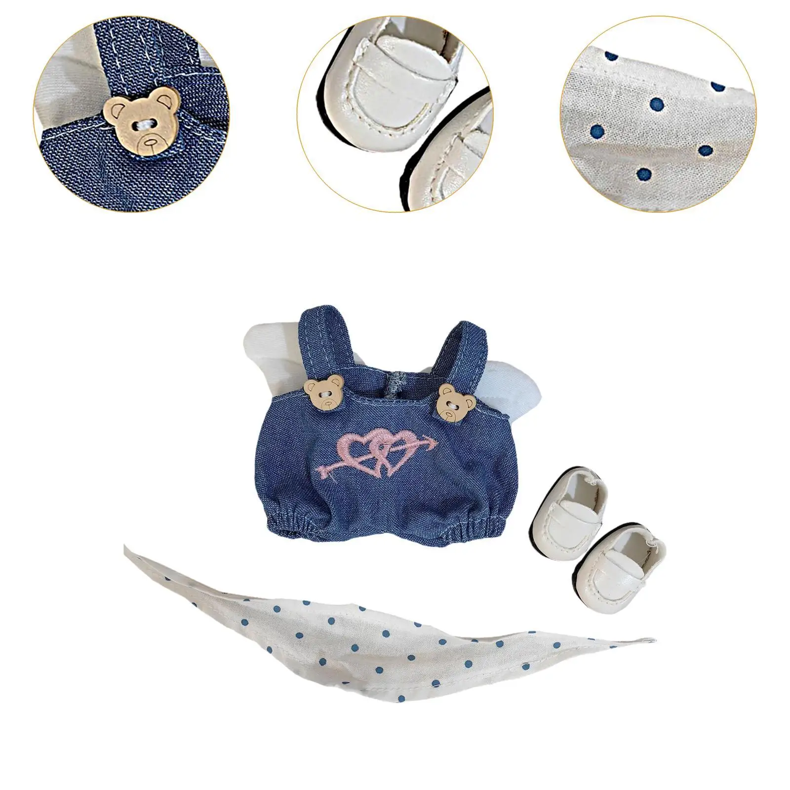 Plush Doll Clothes Stuffed Animals Clothes Plush Doll Accessories Fashion Costumes Cartoon for 15cm Doll or 10 cm Cotton Doll