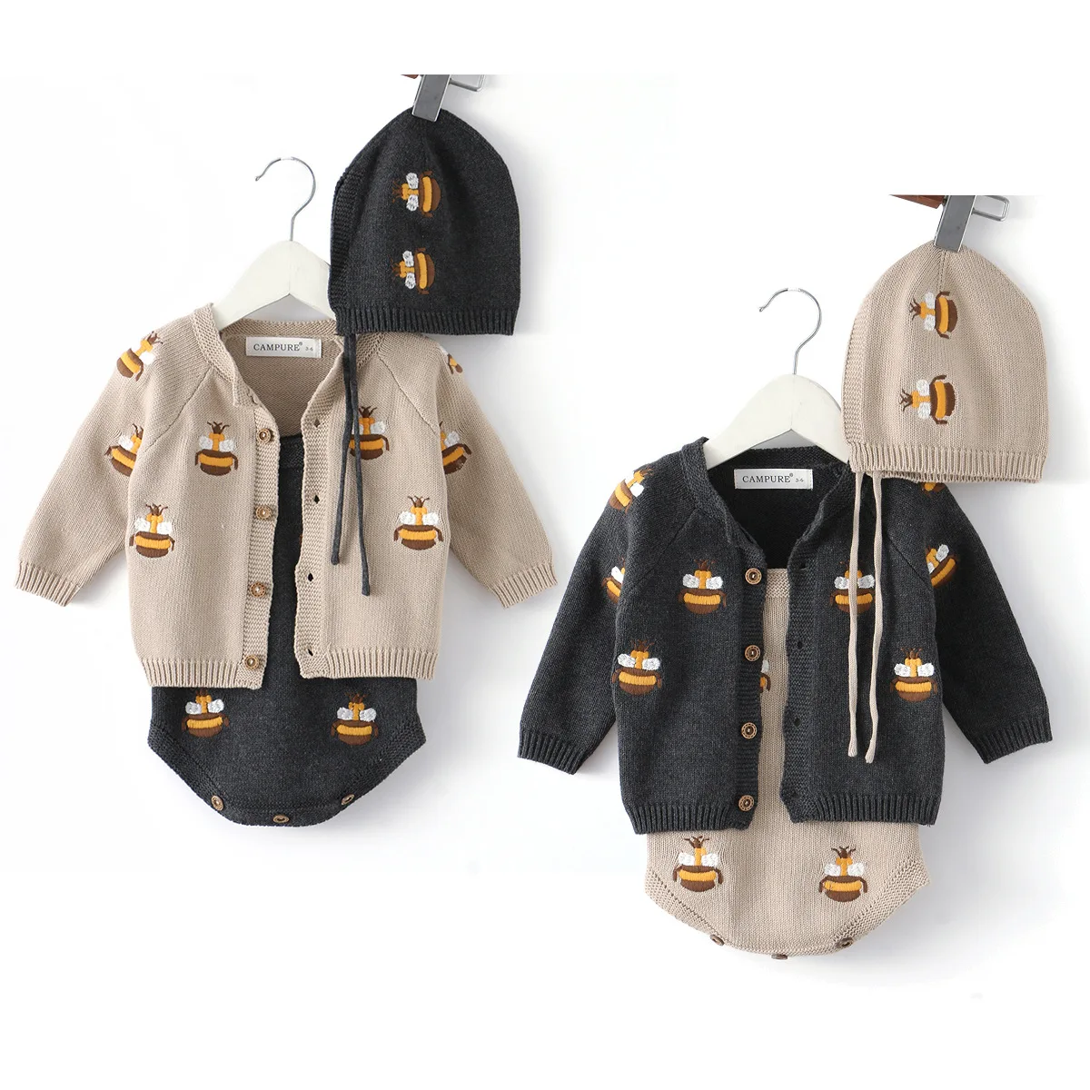 Otoño nueva ropa de bebé bordado suéteres infantiles de manga larga prendas de punto para niños pequeños cárdigans para bebés