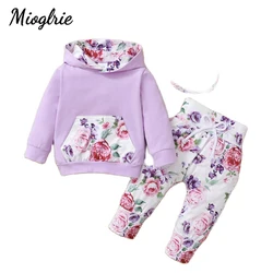 Conjunto de invierno con capucha floral para bebé