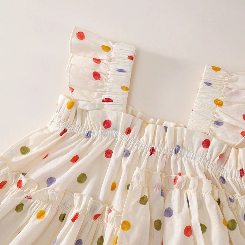 Conjunto verano niña con chaleco de lunares y pantalón suelto - imagen 4