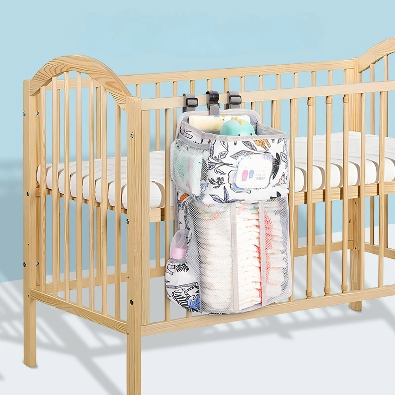 Bolsa de pañales multifuncional para bebé, organizador de pañales, Oxford, mesita de noche, almacenamiento para cama de bebé, bolsa colgante, apiladores de pañales para recién nacidos - imagen 2