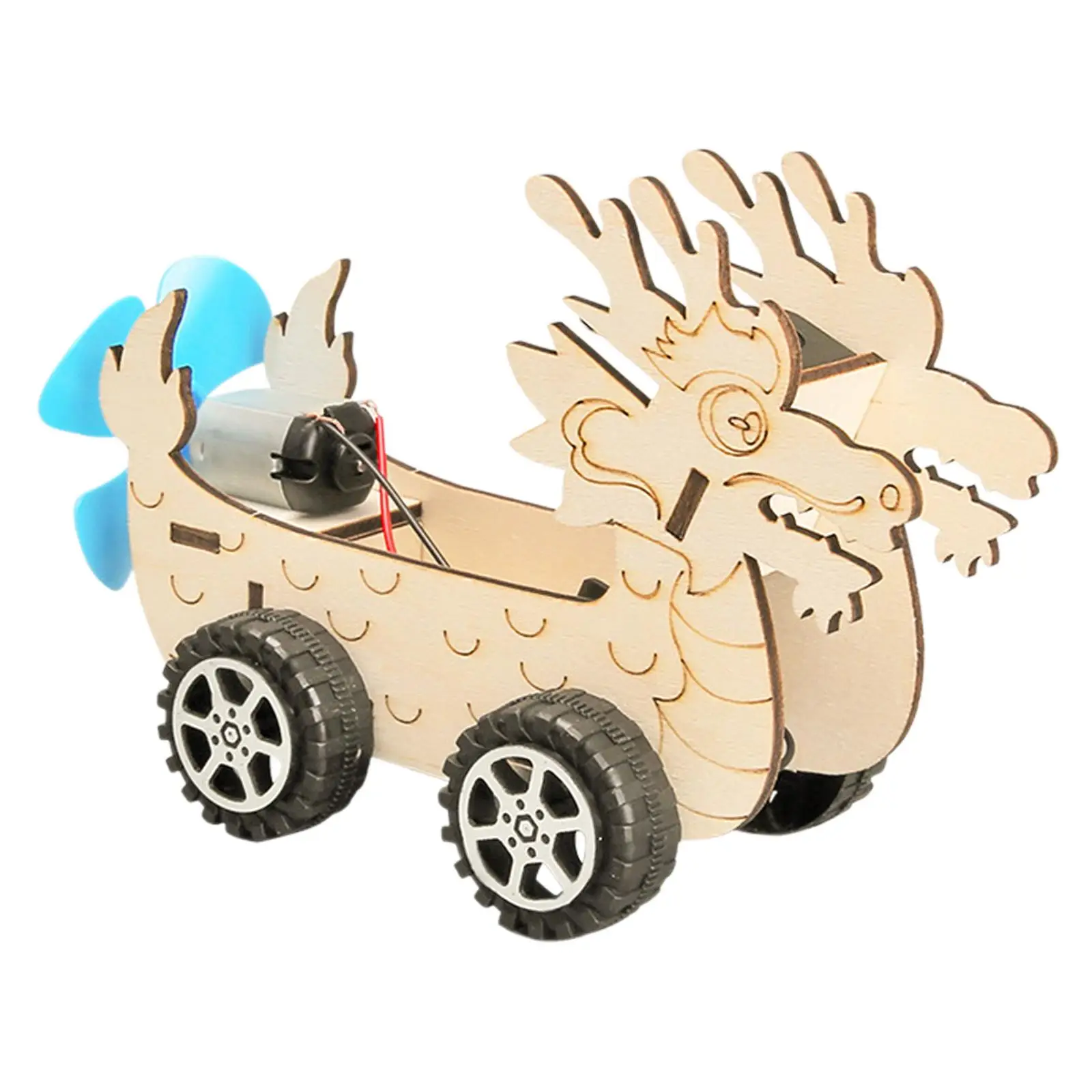 Physical Scientific Experiment Set Dragon Boat Wind Power Car Wood Accessories Science Experiment Toy for Kids Boys Girls Gifts