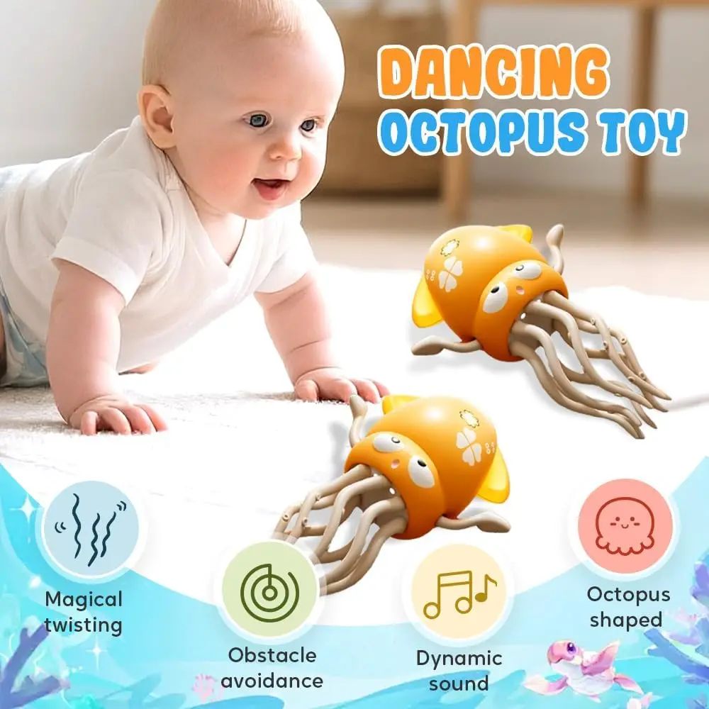 Juguete interactivo de descompresión para padres e hijos, simulación de pulpo bailando, luz sonora para evitar obstáculos, detección automática - imagen 2