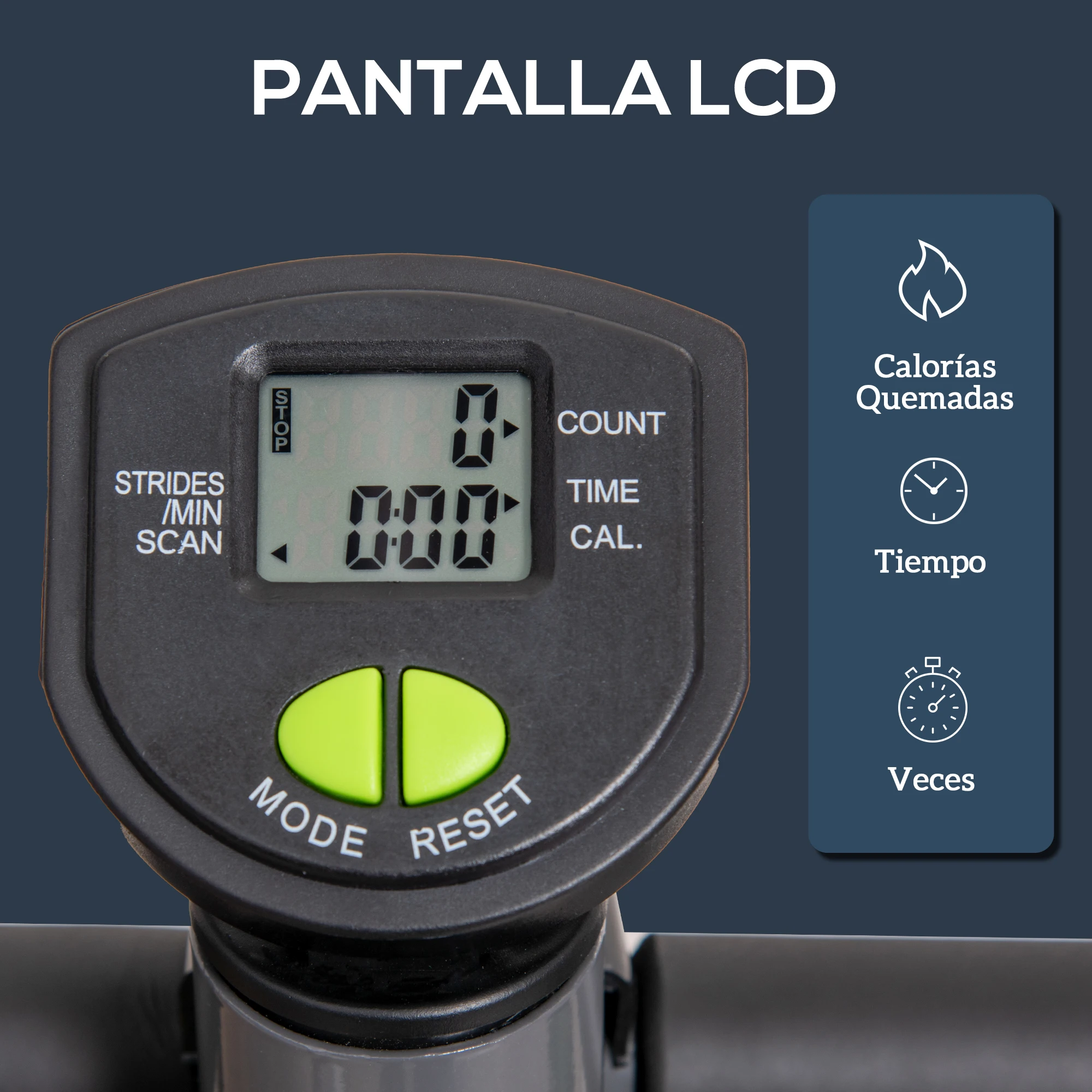 HOMCOM Máquina de Step Stepper Fitness en Casa para Escaleras con Pantalla LCD Manillar y Pedales Antideslizantes Equipo de Ejercicio para Gimnasio Oficina 55x44x108 cm - imagen 4