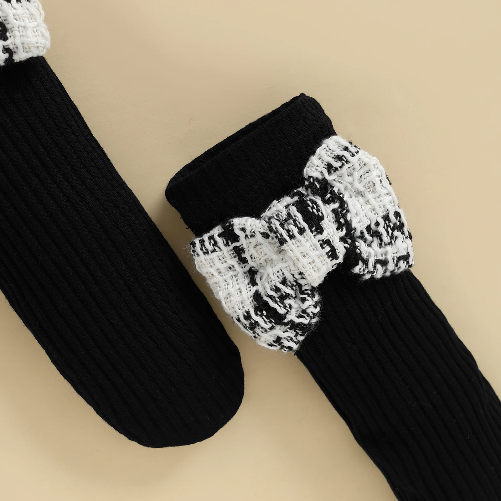 Conjuntos de otoño para niña de 0 a 18 meses, falda con estampado de cuadros de manga larga, mono con diadema, conjunto de calcetines, ropa infantil - imagen 5