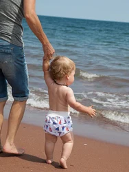 WizInfant XL pañales de natación para bebé de cintura alta con estampado de dibujos animados de terciopelo a prueba de fugas bañadores pantalones de entrenamiento reutilizables suaves