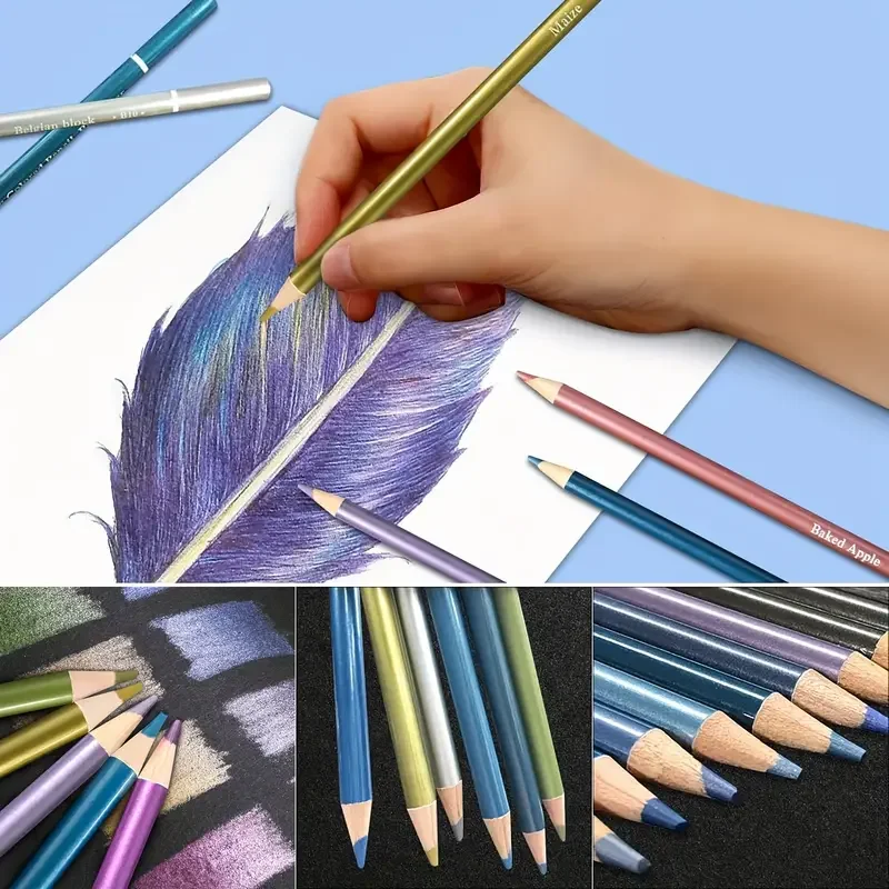 Brutfuner Lápices metálicos de colores para niños dibujo escolar - imagen 3