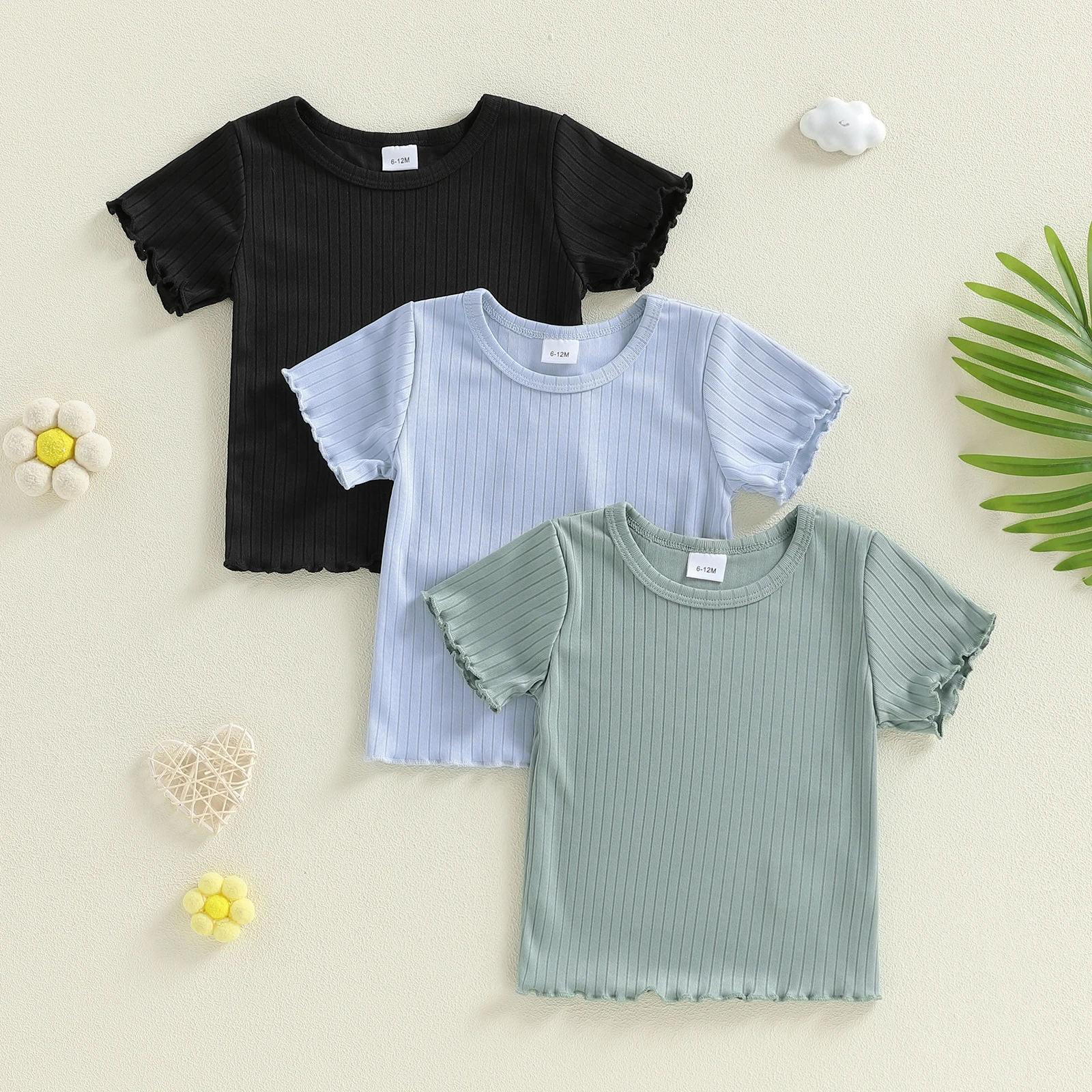 Tregren Camiseta acanalada de manga corta para niño – Seda helada - imagen 3