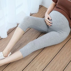 Pantalones de maternidad de verano, Capris modales, pantalones para embarazadas, pantalones de cintura ajustable, Leggings de maternidad