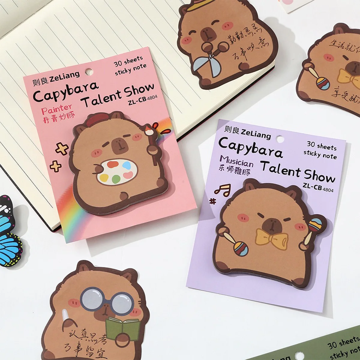 Nueva pegatina pequeña y portátil de capybar kawaii para mascotas, libro de mensajes creativo, pegatina portátil de aprendizaje para estudiantes de arte de alto valor - imagen 3