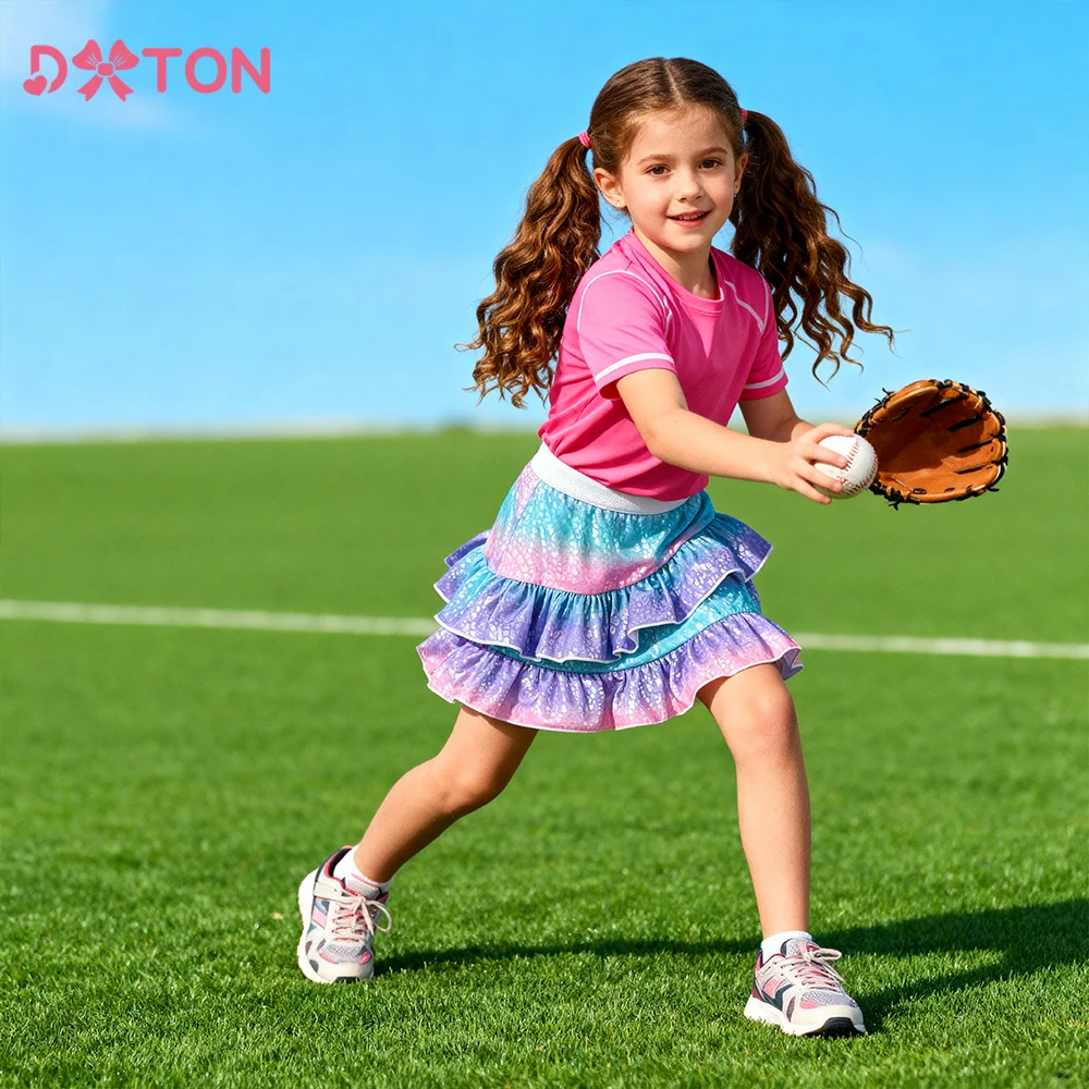 DXTON Faldas tutú de tul con volantes en capas informales para niñas - imagen 5