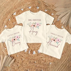 Camiseta personalizada a juego retro de manga corta para niños y niñas