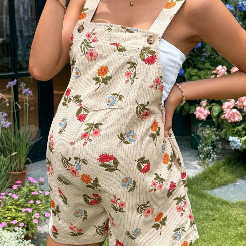 Pantalones maternidad con tirantes – Estampado ajustable - imagen 4