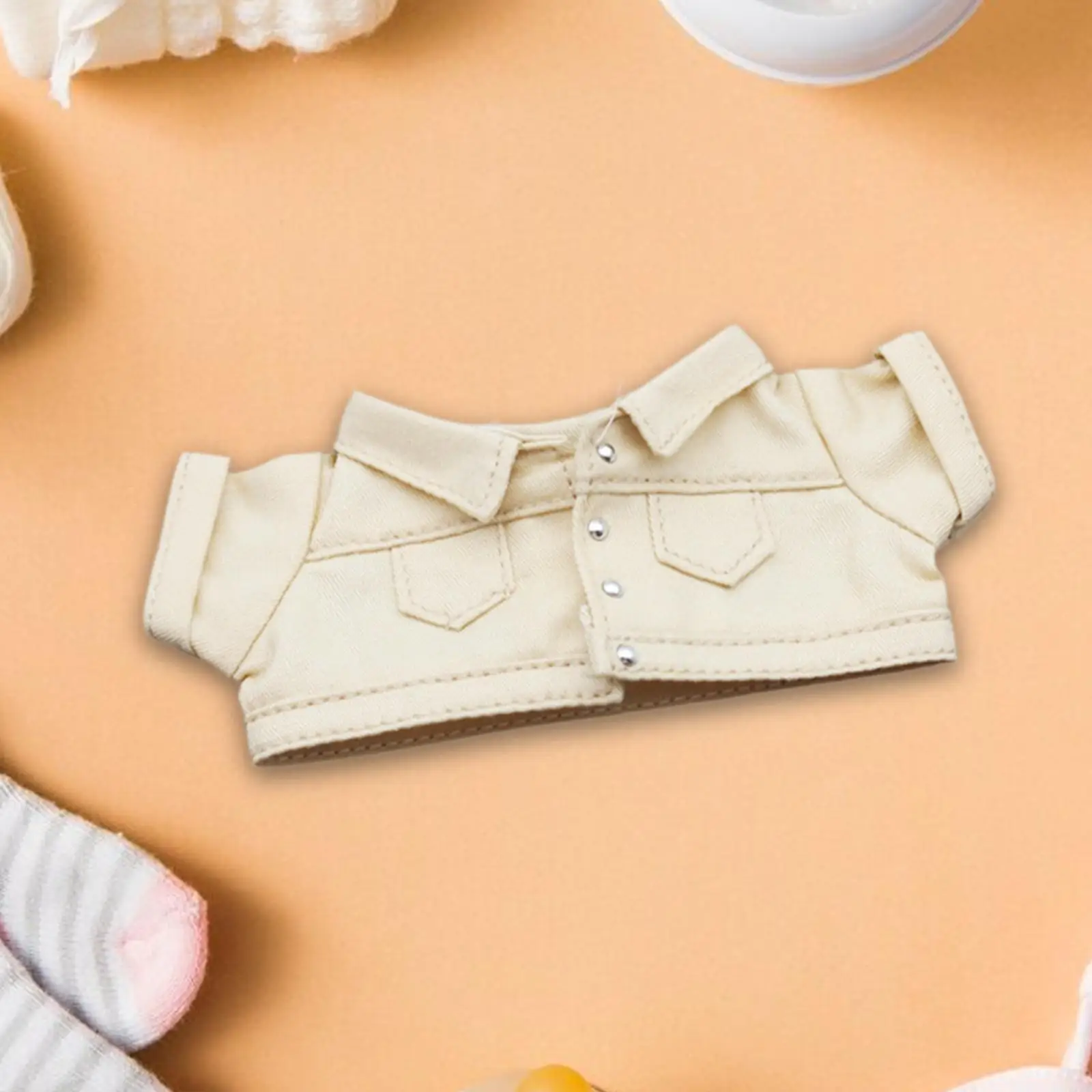 17cm Doll Clothes Doll Top Detachable Fits 17cm Pendant Dolls Lightweight Denim Jacket Toy Collection