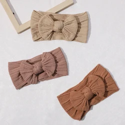 Diadema elástica suave con lazo para bebé, banda para el pelo, turbante para niños, accesorios para el cabello para recién nacido, 3 unidades por juego