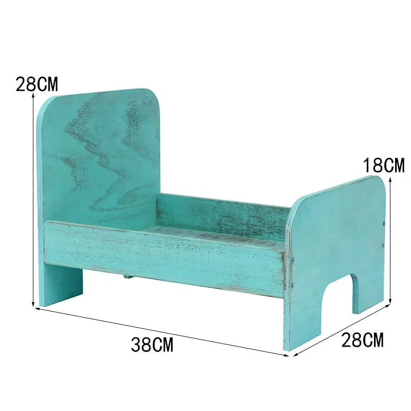 Cama Vintage desmontable madera para fotos bebé recién nacido - imagen 3