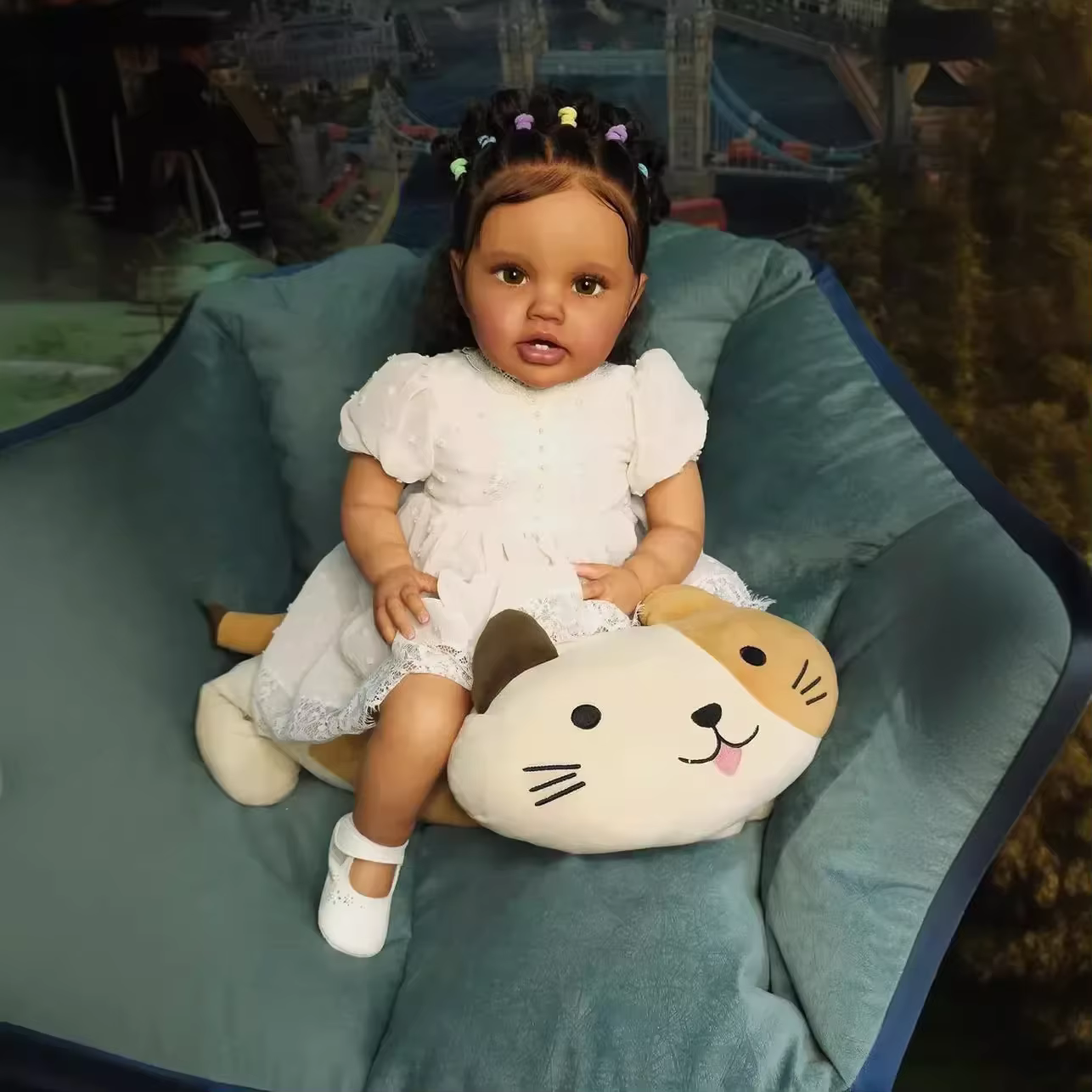 Muñeca reborn NPK de piel 3D marrón oscuro, tacto suave realista - imagen 3