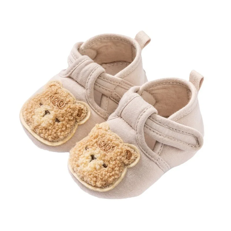 Somenie Zapatos de bebé para primavera y otoño, suela blanda, antideslizantes, con lindo oso de dibujos animados para bebés, niños y niñas - imagen 4