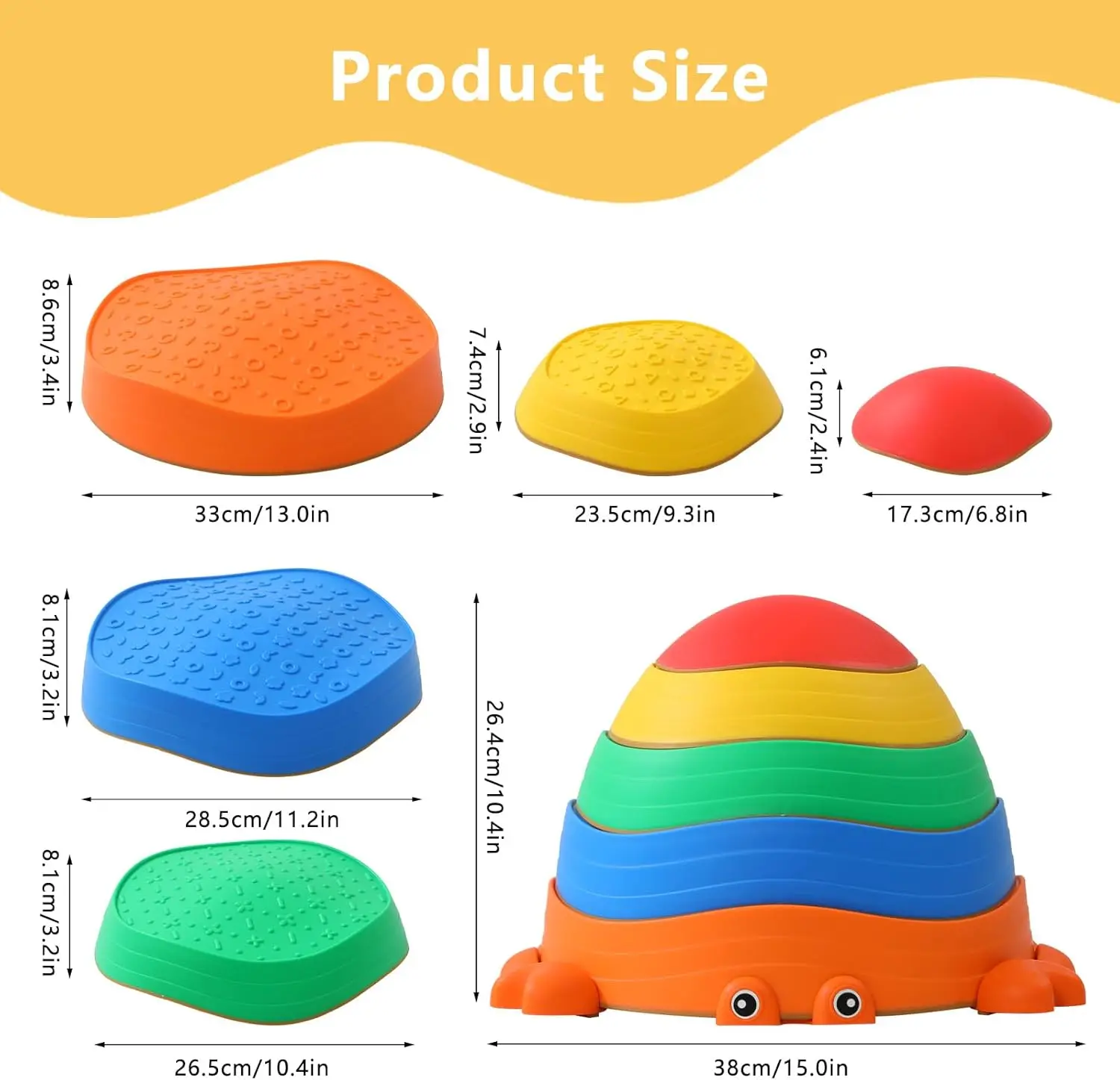 UBRAVOO Piedras de equilibrio para niños antideslizantes - imagen 2