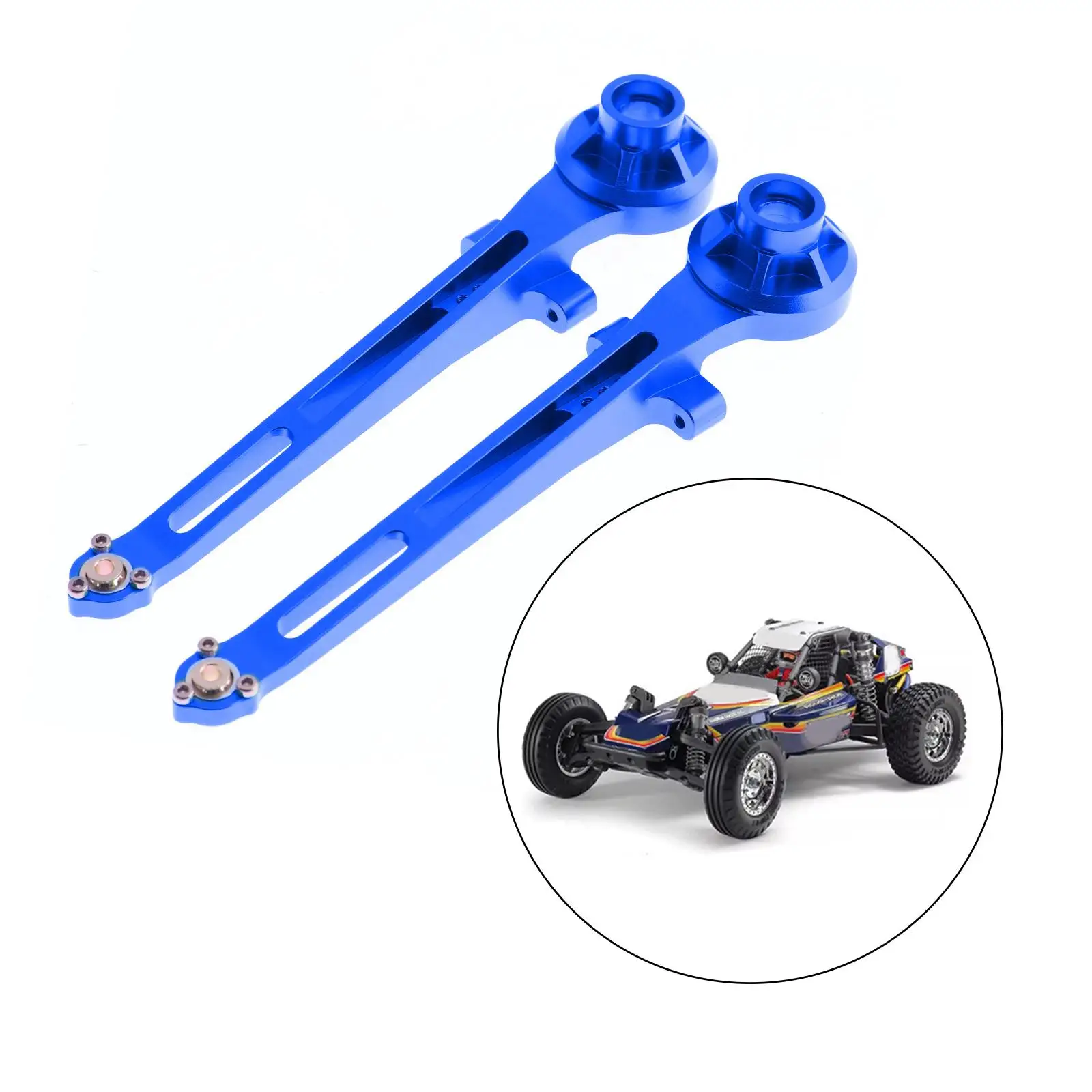 2 Pieces Pair of Rear Arms Aluminum Alloy Replacement Parts Accessory Upgrades for 58719 1/10 Scale RC Model Car Vehicles DIY